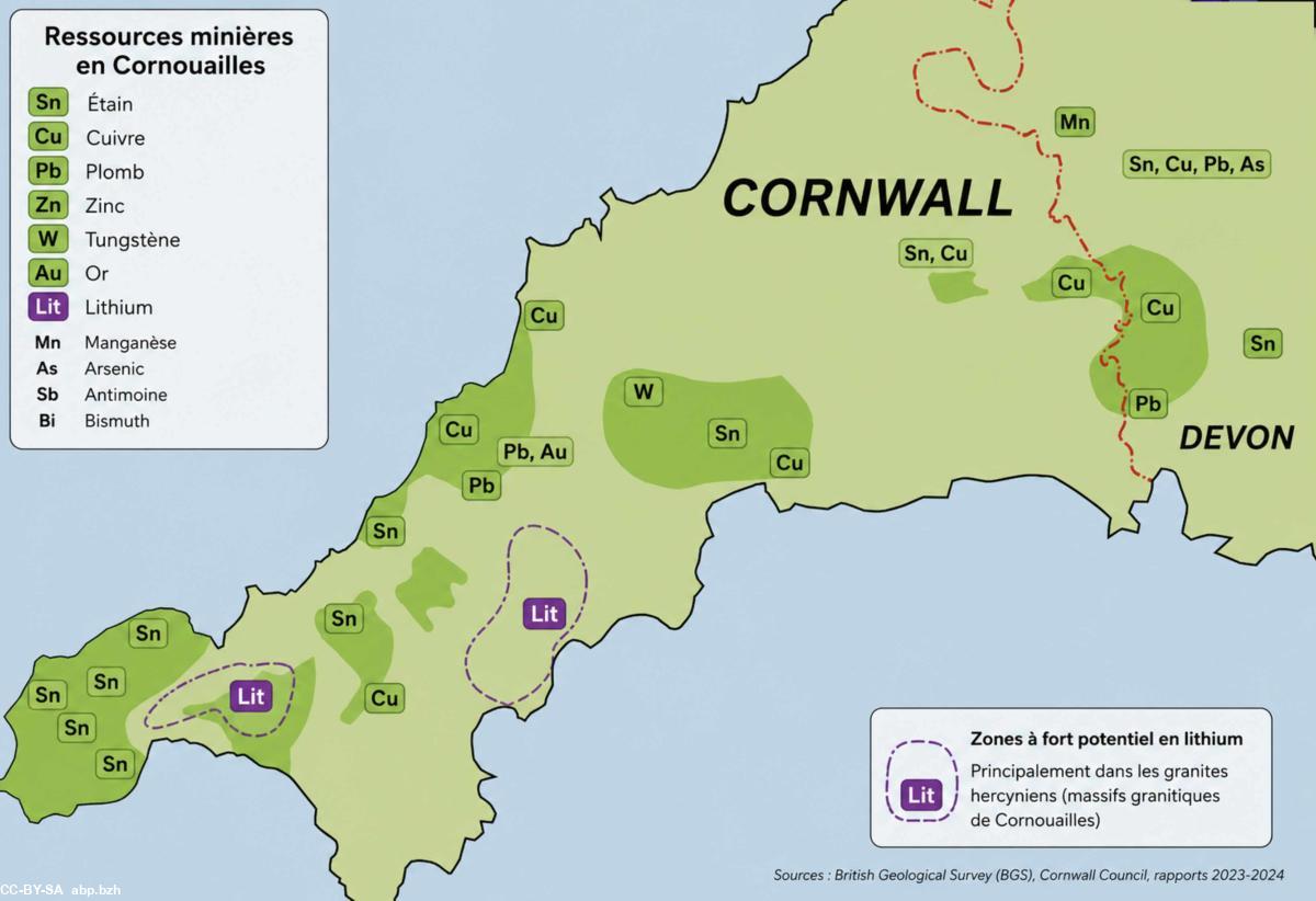 Carte de du British Geological Survey modifiée avec l'IA